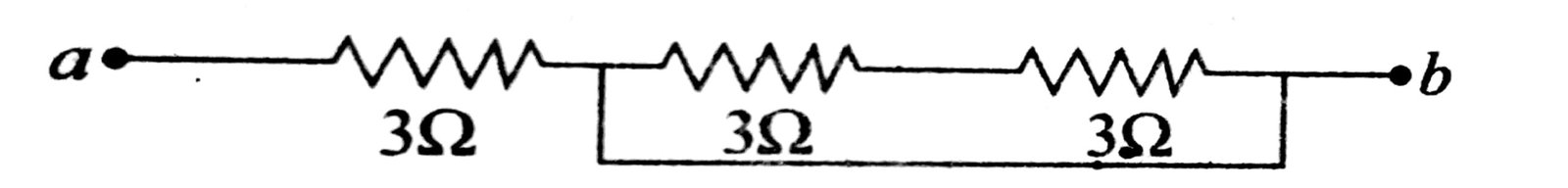 दिये गये चित्र में 'a' तथा 'b' के बीच समतुल्य प्रतिरोध है