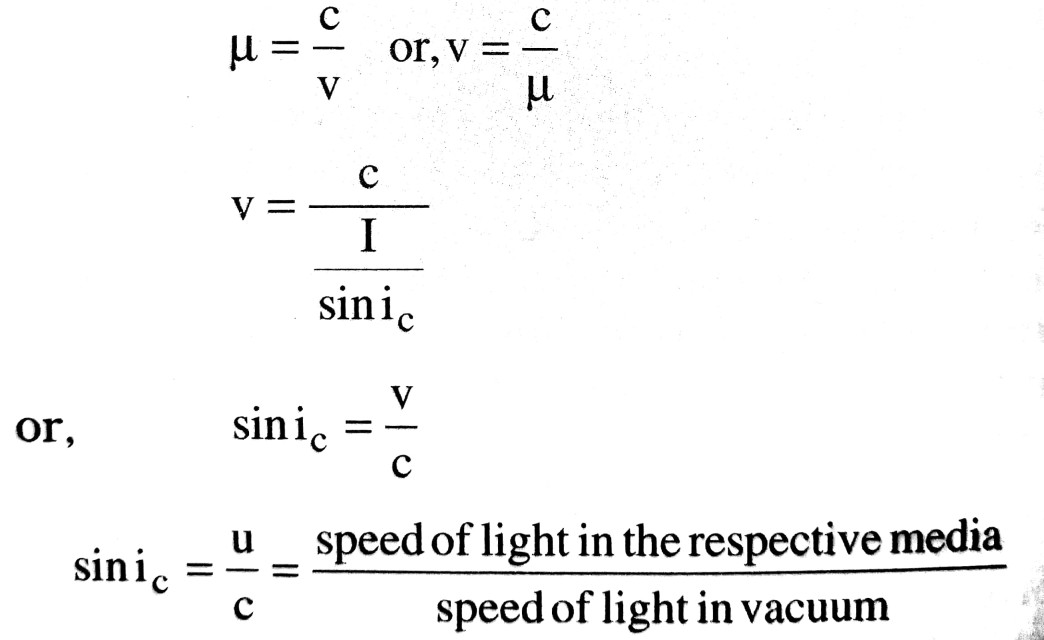 Now v is the speed of light in respective medium