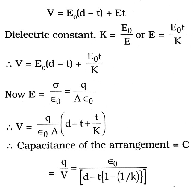 Potential difference across the capacitor is given by