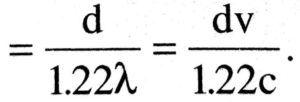 Resolving power of telescope