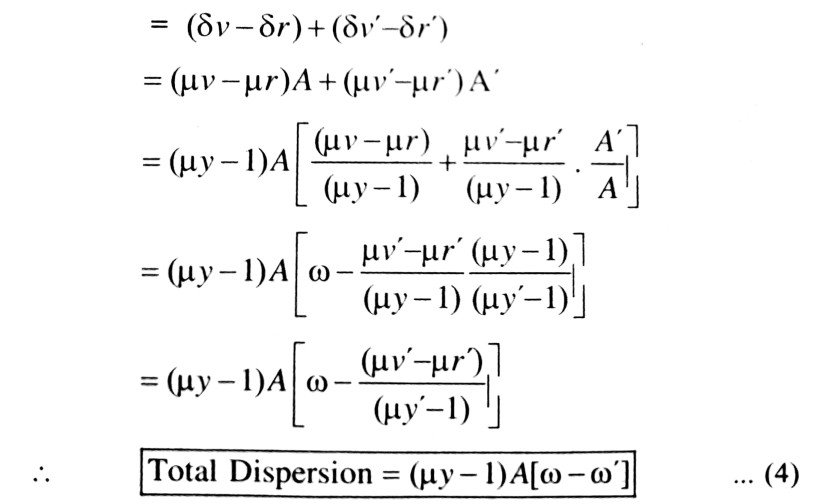 The total dispersion in this condition