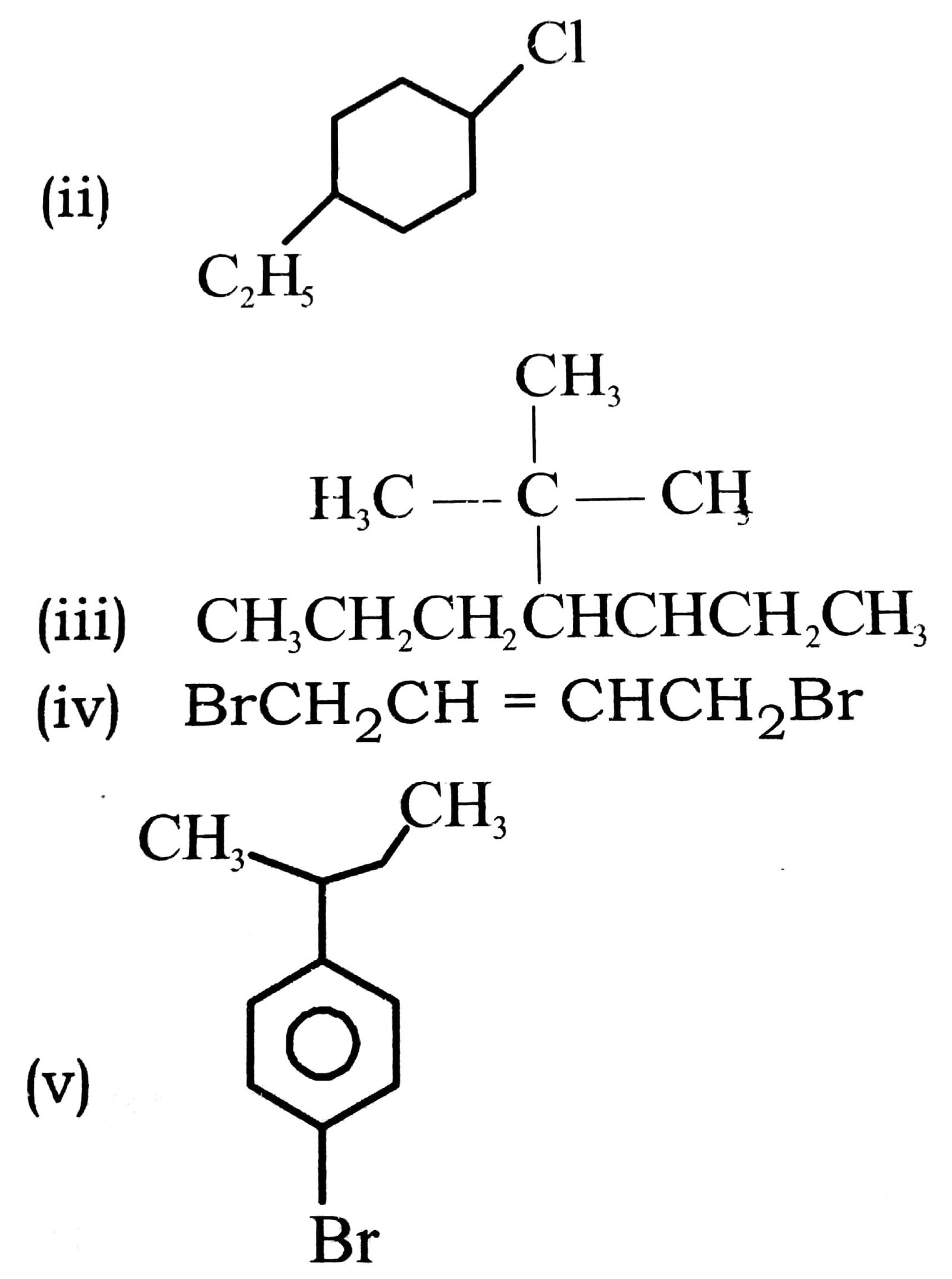 Write structures of the following