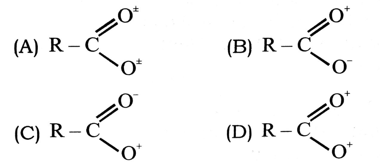 The correct structure representation of carboxylate ion is