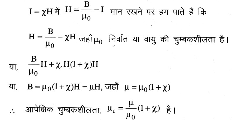 चुम्बकशीलता तथा चुम्बकीय प्रवृत्ति में सम्बन्ध करें