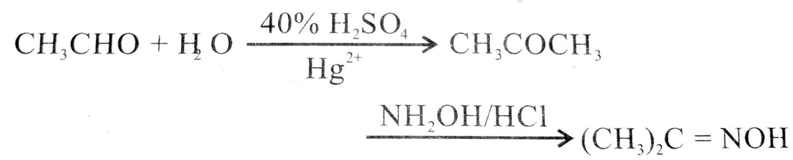 Acetoxime from acetaldehyde