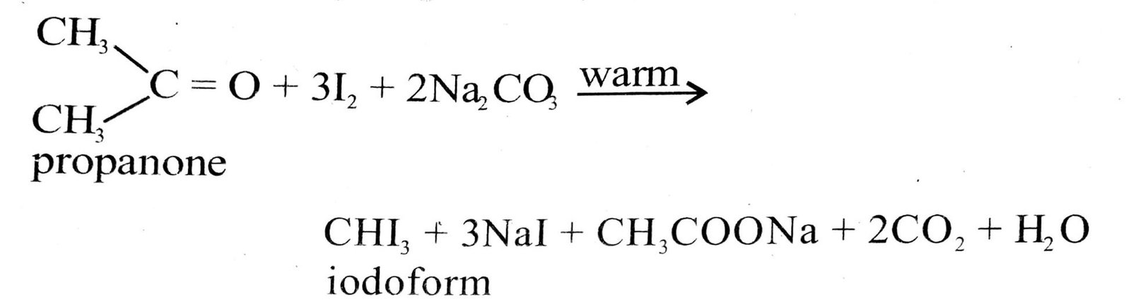 Acetone (Propanone) into Iodoform