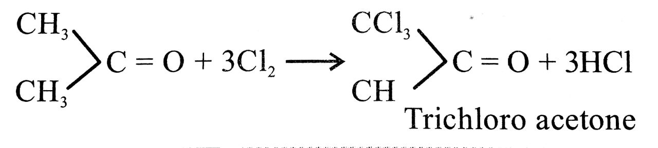 Acetone on warming with moist bleaching powder