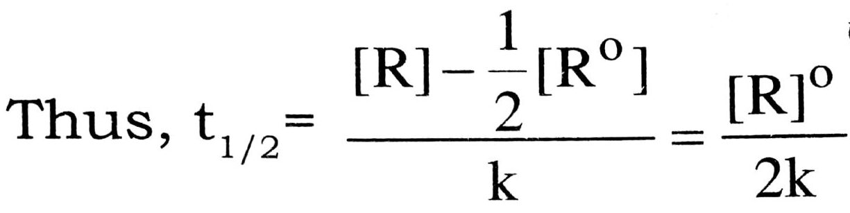 Half life period is the time period to reduce the initial concentration of the reactant to half of its initial value.