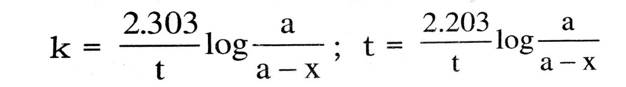 Rate constant  of first order reaction is given by 