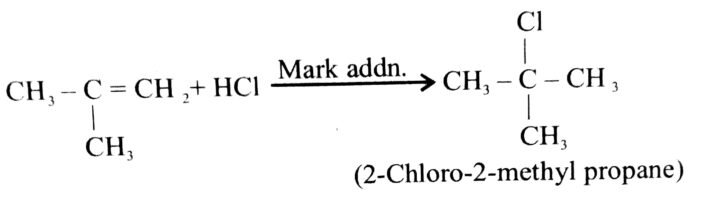 2-मेथिल-1-प्रोपीन से 2-क्लोरो-2-मेथिलप्रोपेन